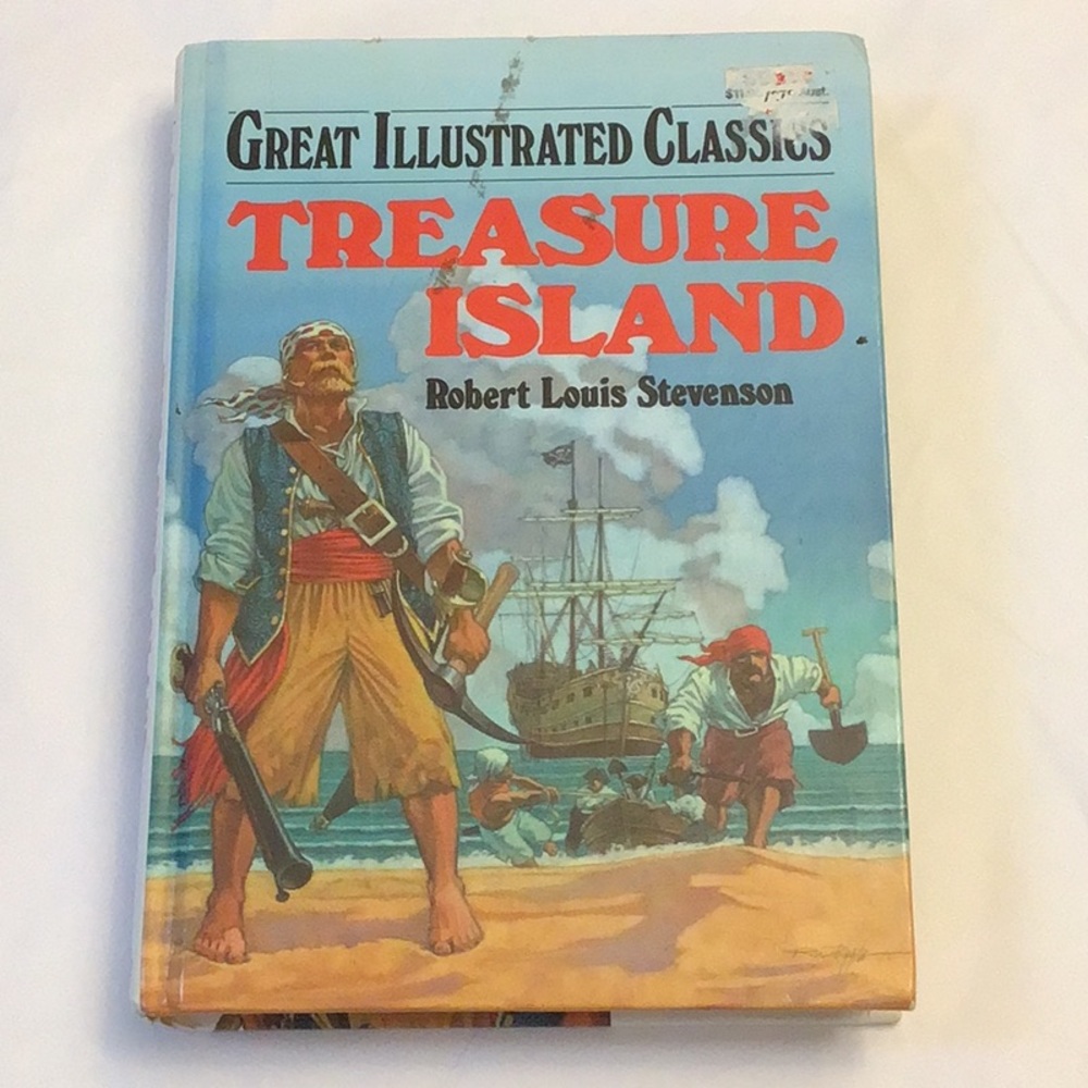🎉2/15.00🎉Treasure Island (Great Illustrated Classics) hardcover 1989 rare find
